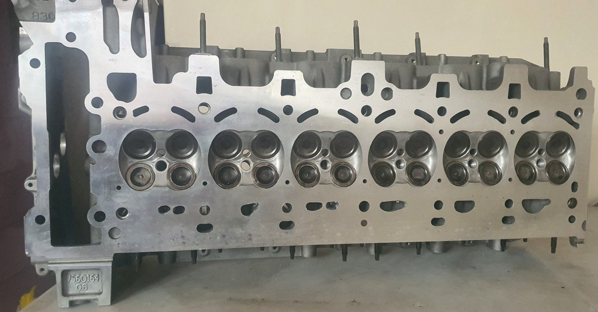 BMW N5x cylinder head on workbench